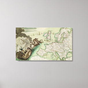 Lienzo Mapa que ilustra el ataque naval a Inglaterra