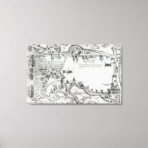 Lienzo Mapa que ilustra La Rochelle ocupado