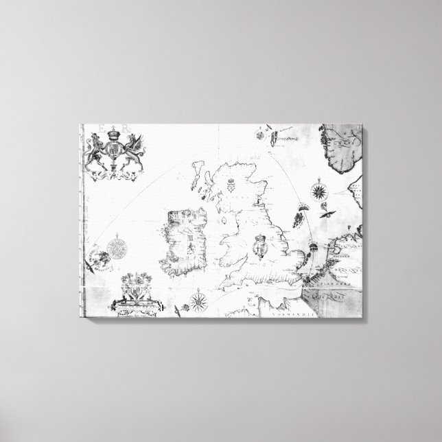 Lienzo Mapa que muestra la ruta de la flota Armada (Anverso)