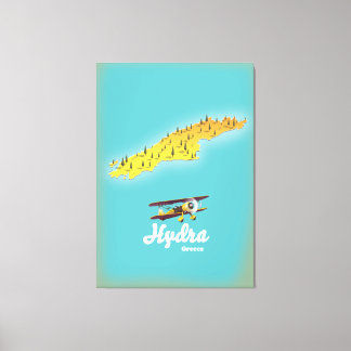 Lienzo Mapa retro de Hydra greece
