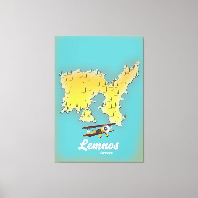 Lienzo Mapa retro de Lemnos greece (Anverso)