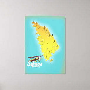 Lienzo Mapa retro de Sifnos Grecia