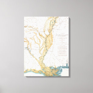 LIENZO MAPA: RÍO MISISIPI, 1861