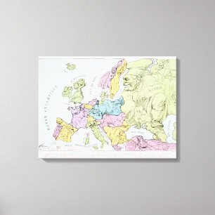Lienzo Mapa satírico de Europa el   1871