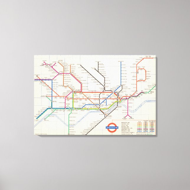 Lienzo Mapa subterráneo de Londres (Anverso)