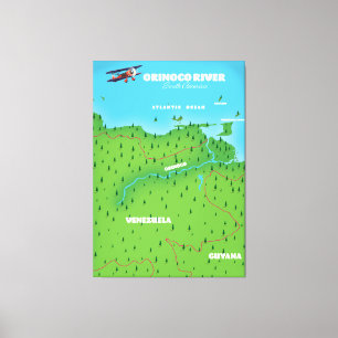 Lienzo Mapa sudamericano del río Orinoco