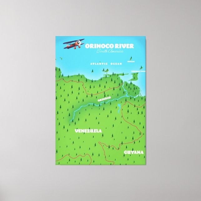 Lienzo Mapa sudamericano del río Orinoco (Anverso)