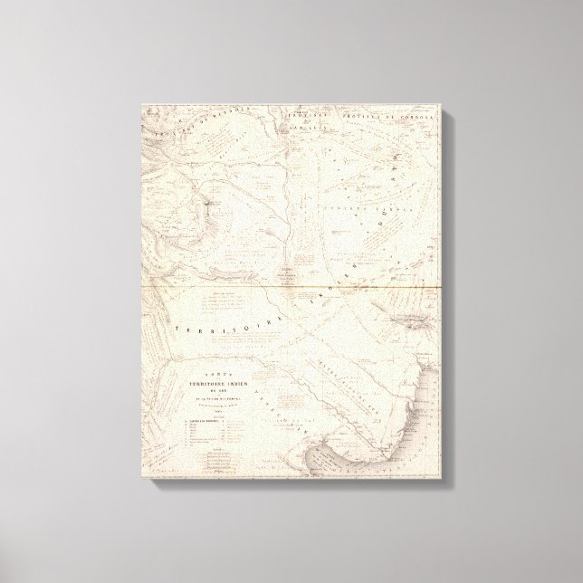Lienzo Mapa, territorio indio al sur de la región de Pamp (Anverso)
