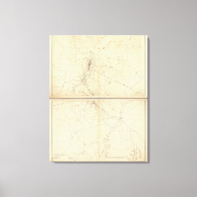 Lienzo Mapa topográfico de la región minera de Washoe (Anverso)