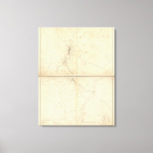 Lienzo Mapa topográfico de la región minera de Washoe