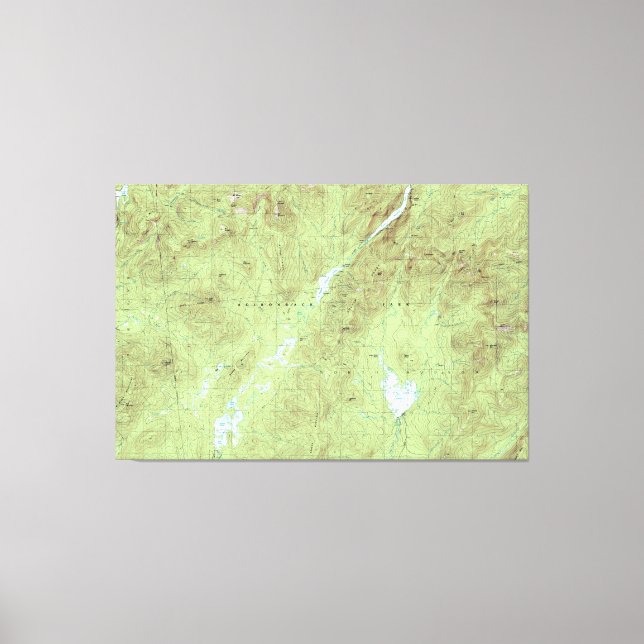 Lienzo Mapa Topográfico de Mount Marcy - Parque Adirondac (Anverso)