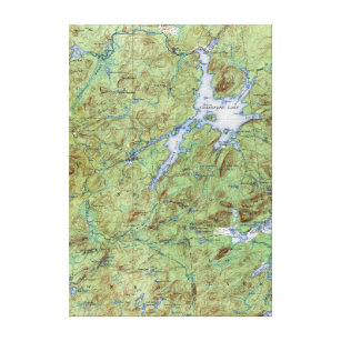 Lienzo Mapa topográfico de Nueva York del lago cranberry