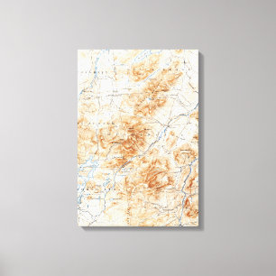 Lienzo Mapa topográfico de Nueva York del Lake Placid de