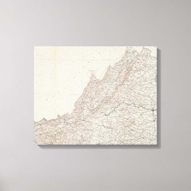 Lienzo Mapa topográfico del estado de Virginia (1928) (Anverso)