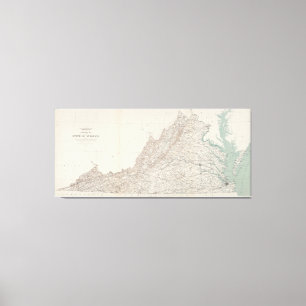 Lienzo Mapa topográfico del estado de Virginia (1928)