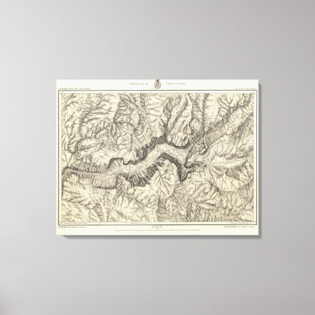 Lienzo Mapa Topográfico del Valle de Yosemite (Anverso)