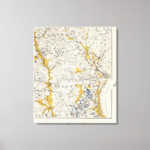 Lienzo Mapa topográfico y glacial de New Hampshire 2