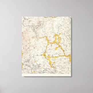 Lienzo Mapa topográfico y glaciar de New Hampshire