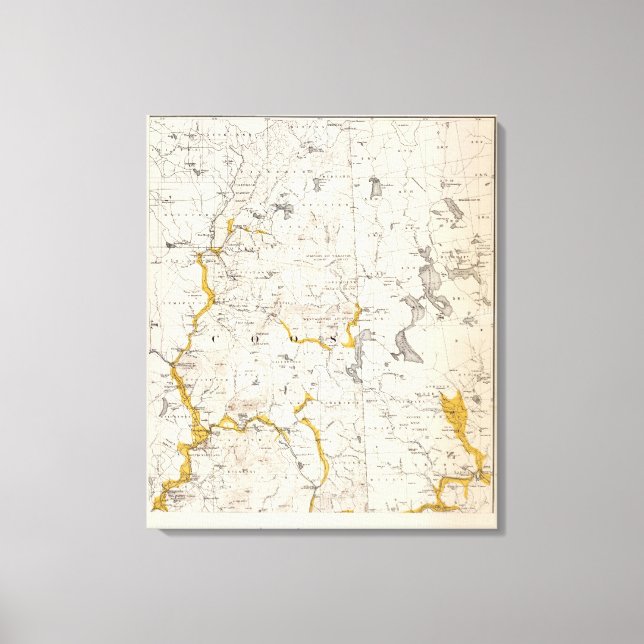 Lienzo Mapa topográfico y glaciar de New Hampshire (Anverso)