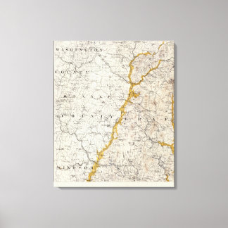 Lienzo Mapa topográfico y glaciar de New Hampshire 2