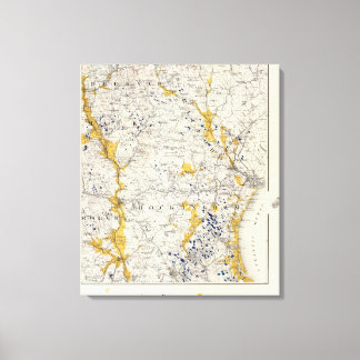 Lienzo Mapa topográfico y glaciar de New Hampshire 2