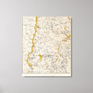 Lienzo Mapa topográfico y glaciar de New Hampshire 3
