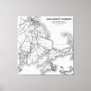 Lienzo Mapa viejo del ferrocarril de la colonia de Cape