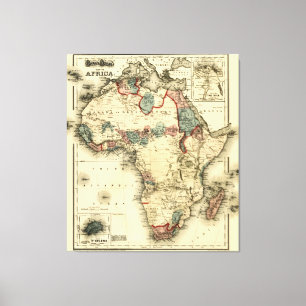 Lienzo Mapa viintage de África antigua de 1874