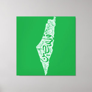 Lienzo mapa y bandera de Palestina libre فلسطين