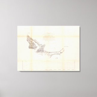 Lienzo Mapa y perfil de Canadá de las Uvas