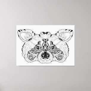 Lienzo Mapache inspirado 6