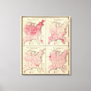 Lienzo Mapas de la vitalidad de Estados Unidos