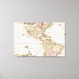 Lienzo Mapas de Norteamérica y Sudamérica (1680-1742)