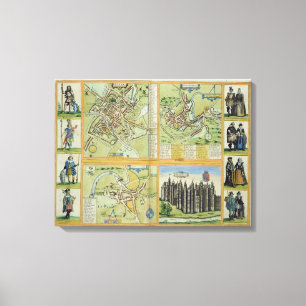 Lienzo Mapas de York, de Shrewsbury, de Lancaster, y de