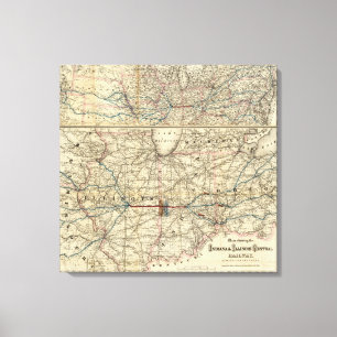 Lienzo Mapas que muestran la Indiana