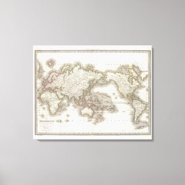 Lienzo Mappemonde - Mapa de Globe (Anverso)