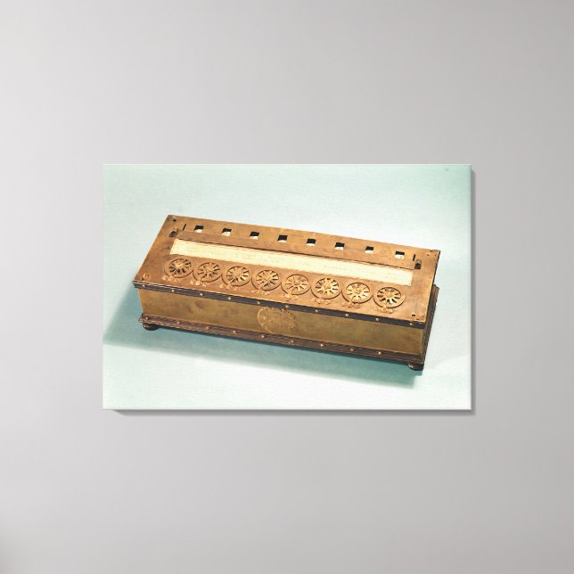 Lienzo Máquina calculadora inventada por Blaise Pascal (Anverso)