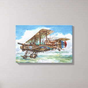 Lienzo Máquina de vuelo Steampunk Biplano Vickers