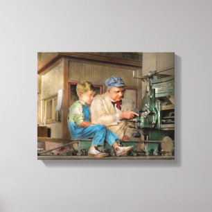 Lienzo Máquina - Pasando tiempo con el abuelo 1921