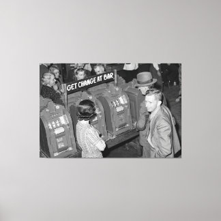 Lienzo Máquinas Tragaperras Vintage - Las Vegas 1940