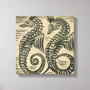 Lienzo Mar-Caballo (w/c en el papel)