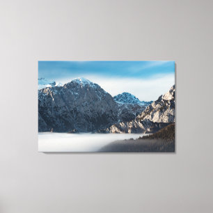 Lienzo Mar de niebla y montañas nevadas
