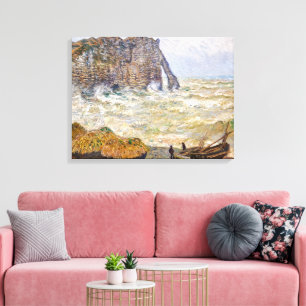 Lienzo Mar tempestuoso en Étretat Monet