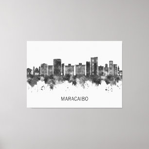 Lienzo Maracaibo Venezuela Skyline BW