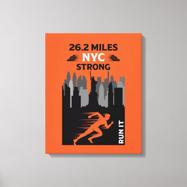 Lienzo Marathon Runner New York 26.2 (Anverso)