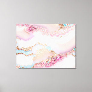 Lienzo Marble Agate popular colección de oro rosa azul