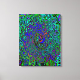 Lienzo Marble azul y acuamarina Resumen Swirte retro