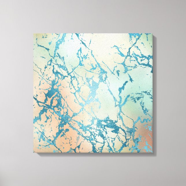 Lienzo Marble de lujo | Hermosa vena Verde azulada amaril (Anverso)