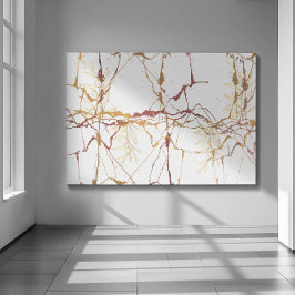 Lienzo Marble diseñado Marble dorado marrón con cuatro ra