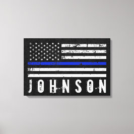 Lienzo Marca de policía con nombre personalizado con prob